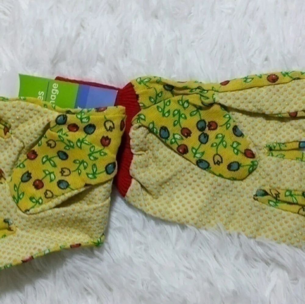 Garden Tulip Print Gardening Gloves - Size OS